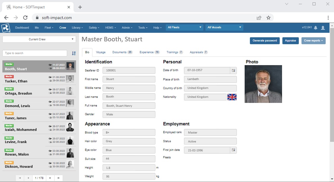 CREWimpact seafarer profile